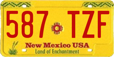 NM license plate 587TZF