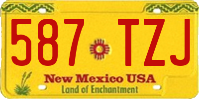 NM license plate 587TZJ