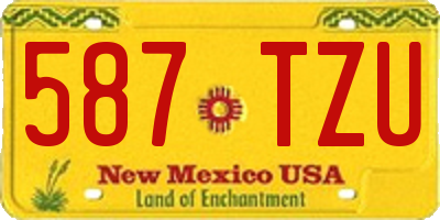 NM license plate 587TZU