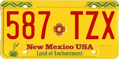 NM license plate 587TZX