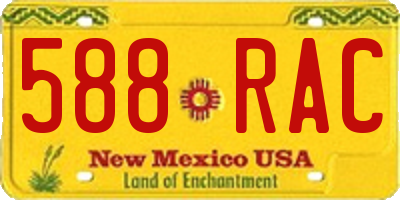 NM license plate 588RAC