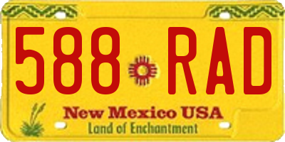 NM license plate 588RAD