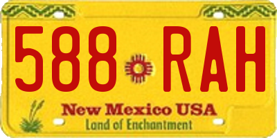 NM license plate 588RAH