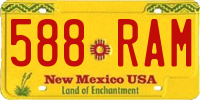 NM license plate 588RAM