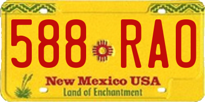 NM license plate 588RAO