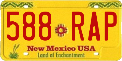 NM license plate 588RAP