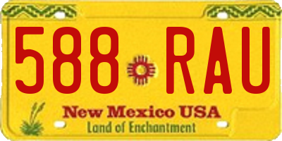 NM license plate 588RAU