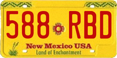 NM license plate 588RBD