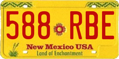 NM license plate 588RBE