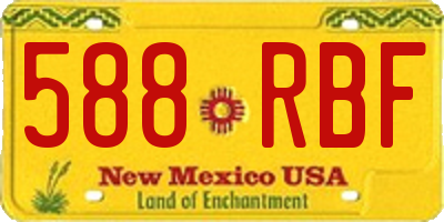 NM license plate 588RBF