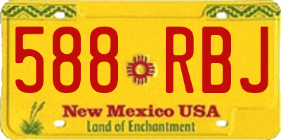 NM license plate 588RBJ