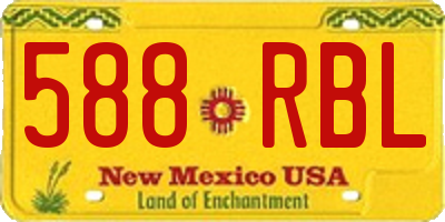 NM license plate 588RBL