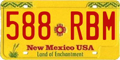 NM license plate 588RBM