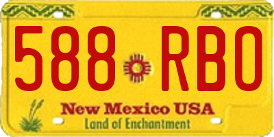 NM license plate 588RBO