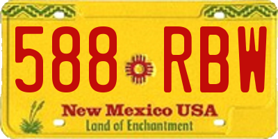 NM license plate 588RBW