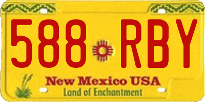 NM license plate 588RBY