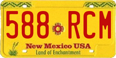NM license plate 588RCM