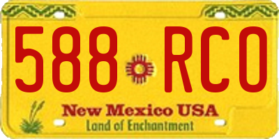 NM license plate 588RCO