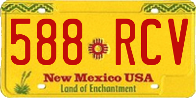 NM license plate 588RCV