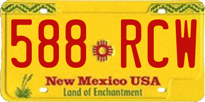 NM license plate 588RCW