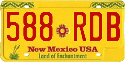 NM license plate 588RDB