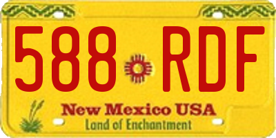 NM license plate 588RDF