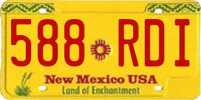 NM license plate 588RDI