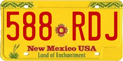 NM license plate 588RDJ