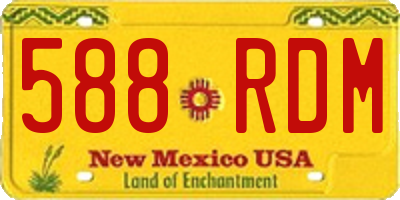 NM license plate 588RDM