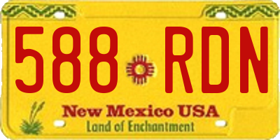 NM license plate 588RDN