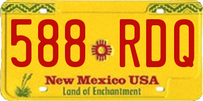 NM license plate 588RDQ