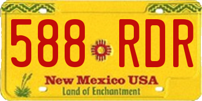 NM license plate 588RDR