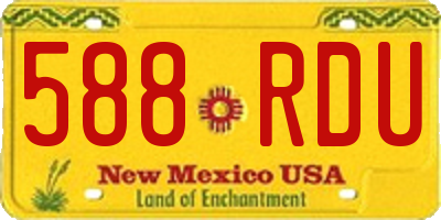 NM license plate 588RDU