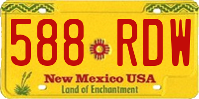 NM license plate 588RDW