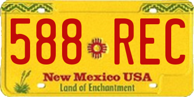 NM license plate 588REC