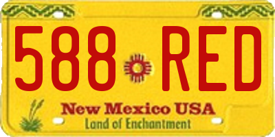 NM license plate 588RED