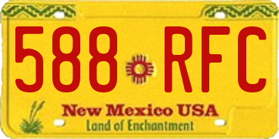NM license plate 588RFC