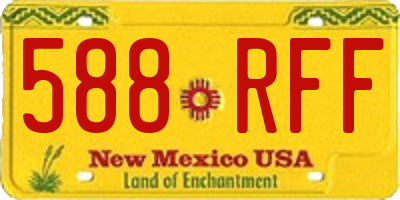 NM license plate 588RFF