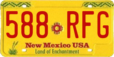 NM license plate 588RFG