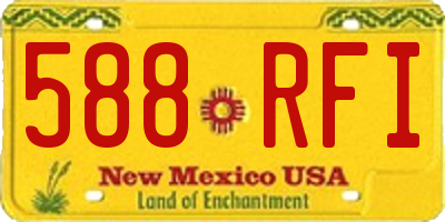 NM license plate 588RFI