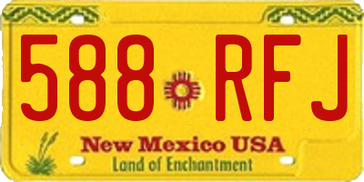 NM license plate 588RFJ