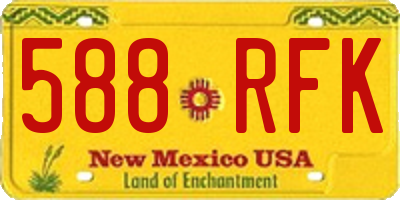 NM license plate 588RFK