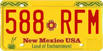 NM license plate 588RFM