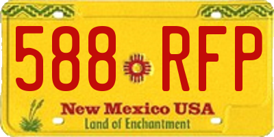 NM license plate 588RFP
