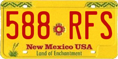 NM license plate 588RFS
