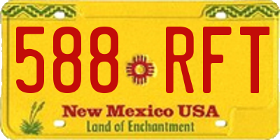 NM license plate 588RFT
