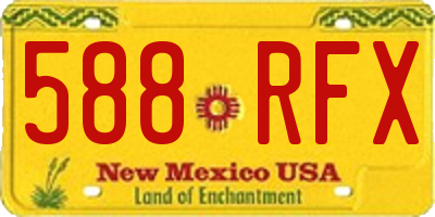 NM license plate 588RFX