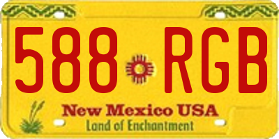 NM license plate 588RGB