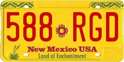 NM license plate 588RGD