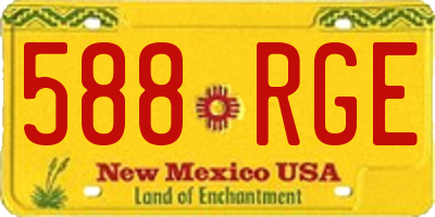 NM license plate 588RGE